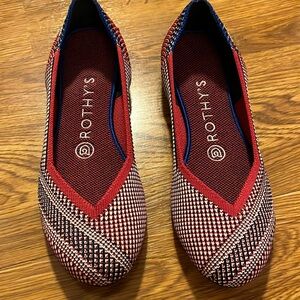 ROTHY’S THE FLAT RARE RETIRED STRIPED PATTERN SIZE 6 1/2.  NO BOX WORN ONCE